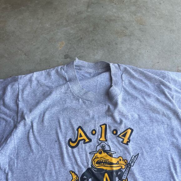 vintage 70s 80s A14 alpha gators military army t-shirt heather gray mens M - Picture 2 of 5